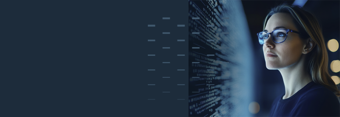 female tech professional wearing glasses