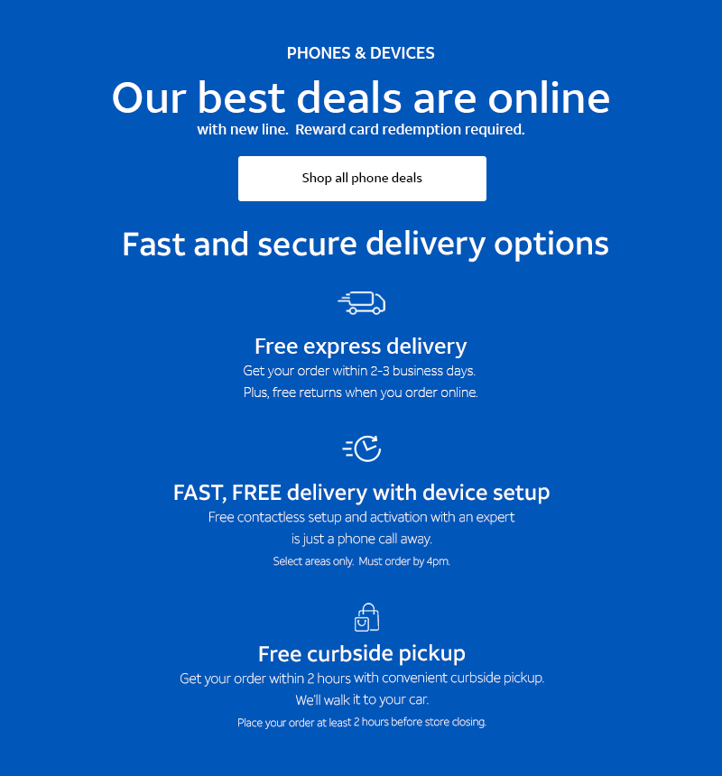 Phones & Devices - Our best deals are online. Shop all phone deals.